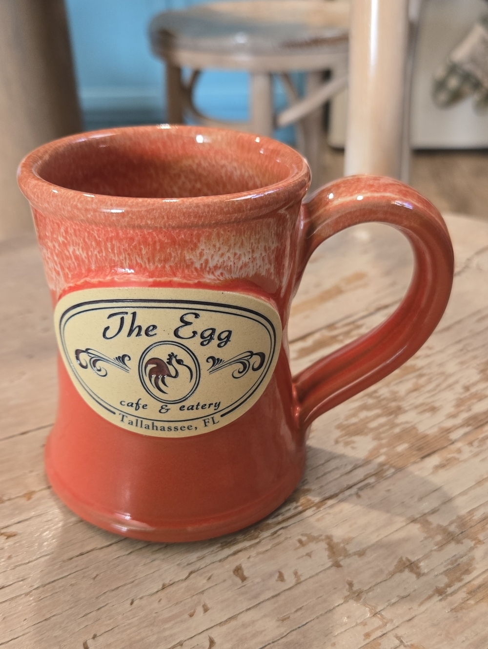 The Egg Cafe & Eatery Orange Ceramic Coffee Mug / Tallassee, Fl.